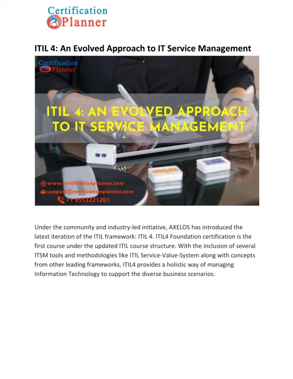 ITIL 4: An Evolved Approach to IT Service Management