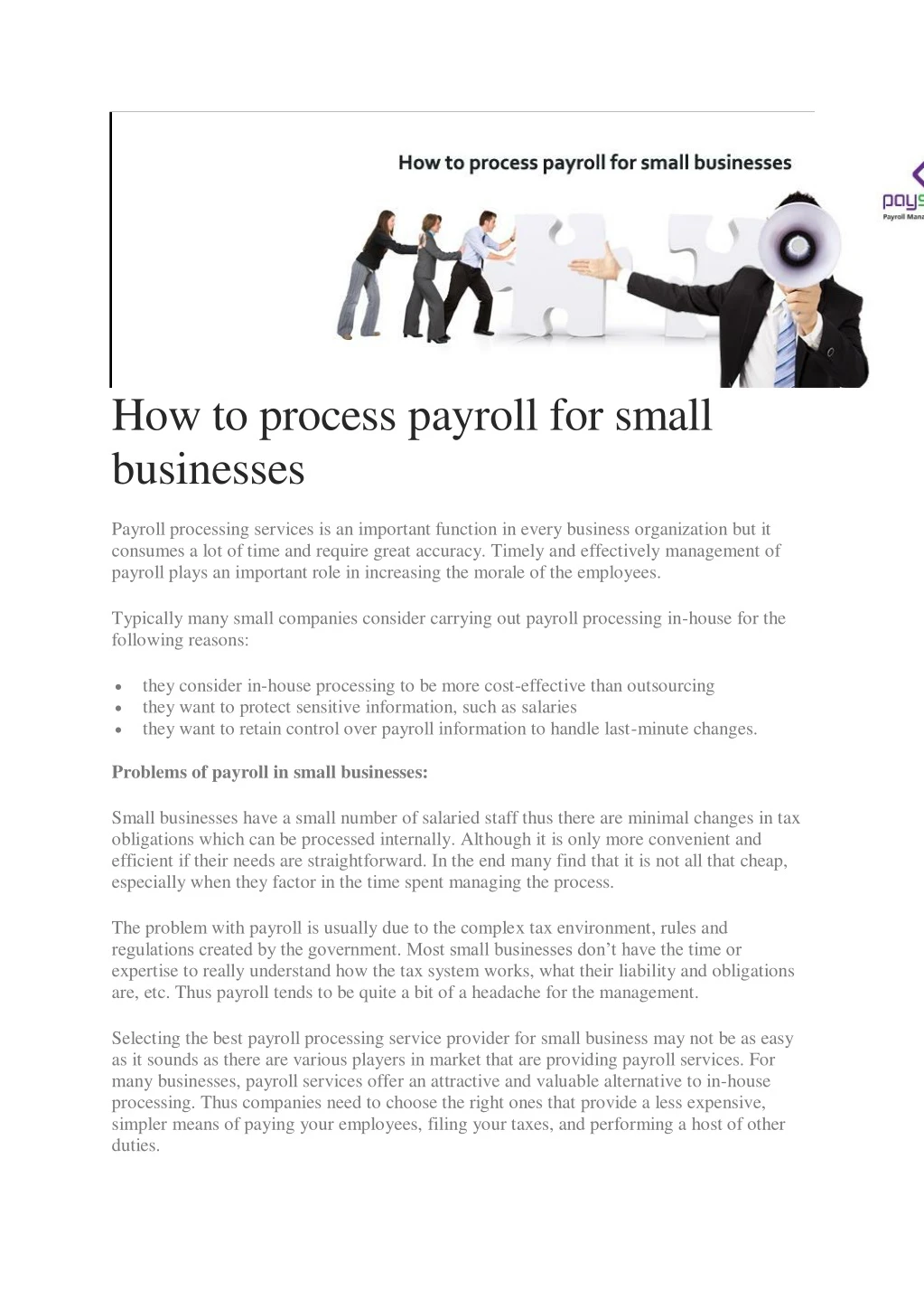 how to process payroll for small businesses