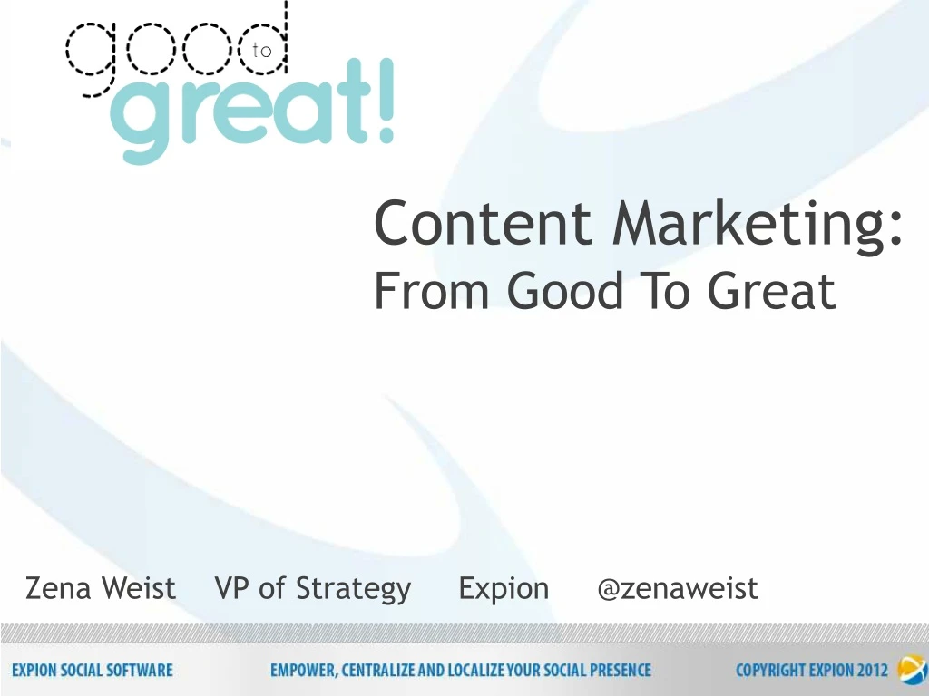 content marketing from good to great