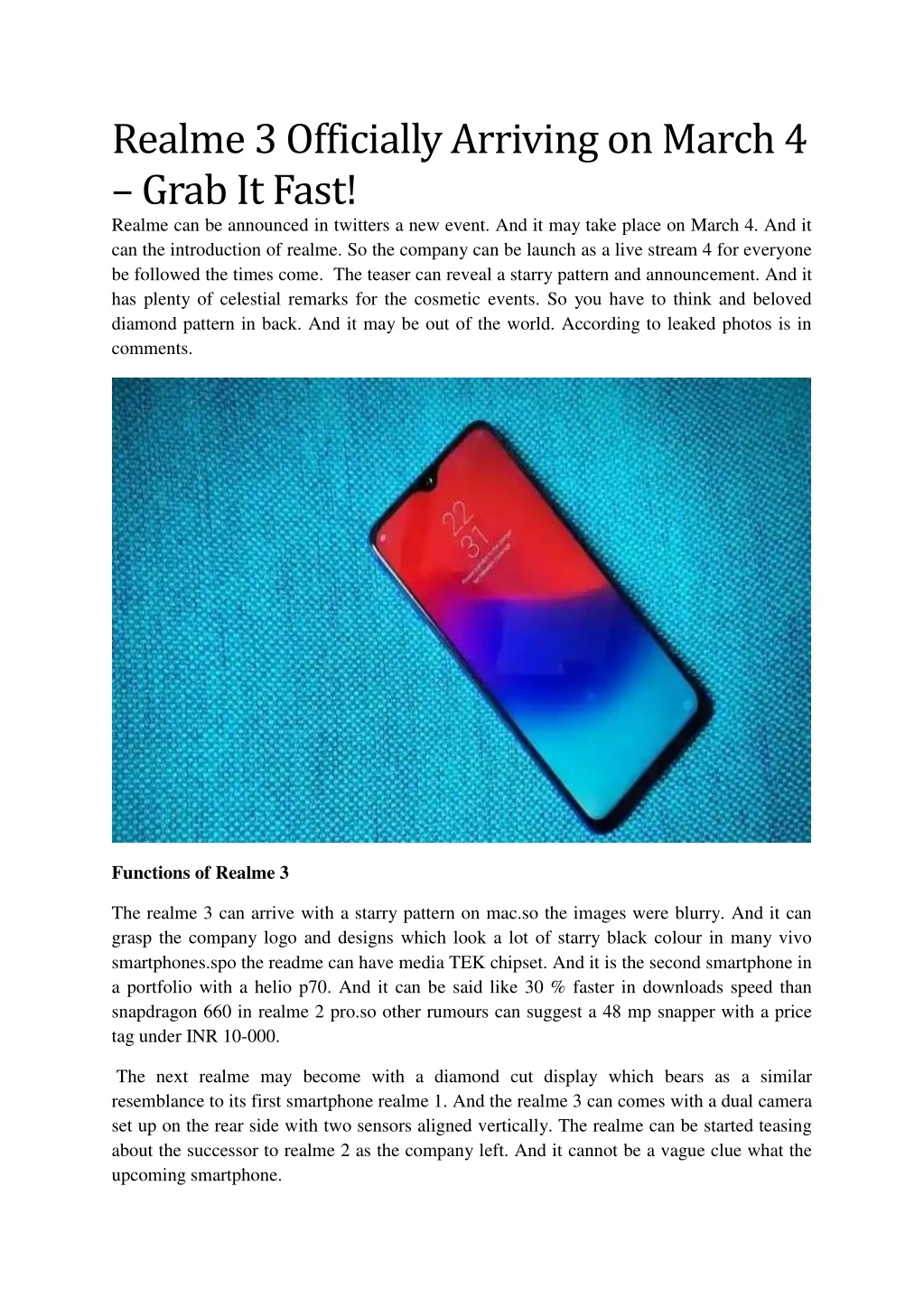 realme 3 officially arriving on march 4 grab