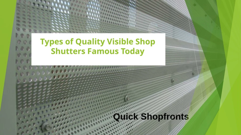 types of quality visible shop shutters famous today