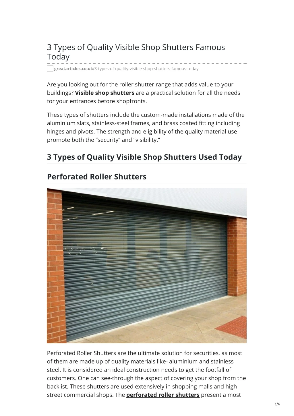 3 types of quality visible shop shutters famous