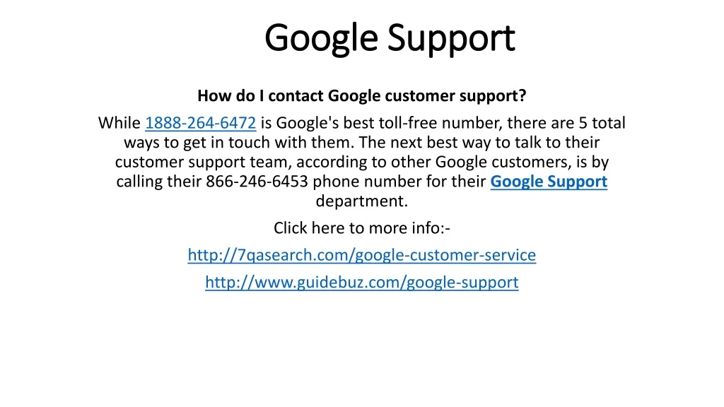 google support