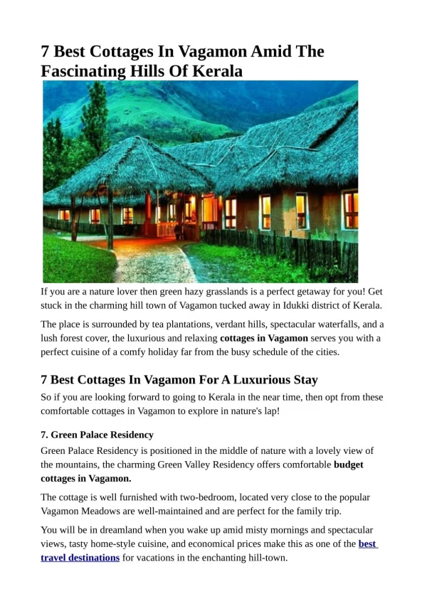 7 Best Cottages In Vagamon Amid The Fascinating Hills Of Kerala