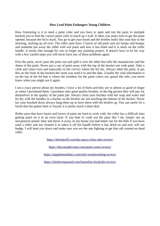 How Lead Paint Endangers Young Children - slide 1