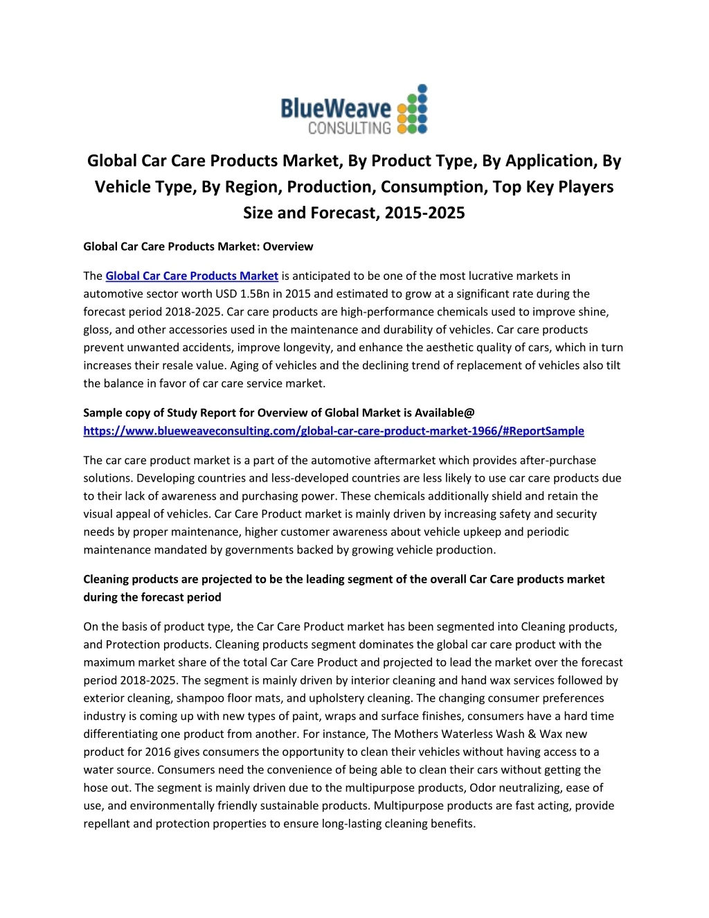 global car care products market by product type