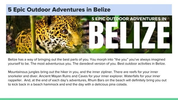 5 Epic Outdoor Adventures in Belize