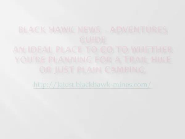 Black Hawk News – Adventures Guide