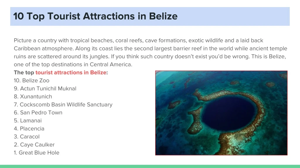 10 top tourist attractions in belize