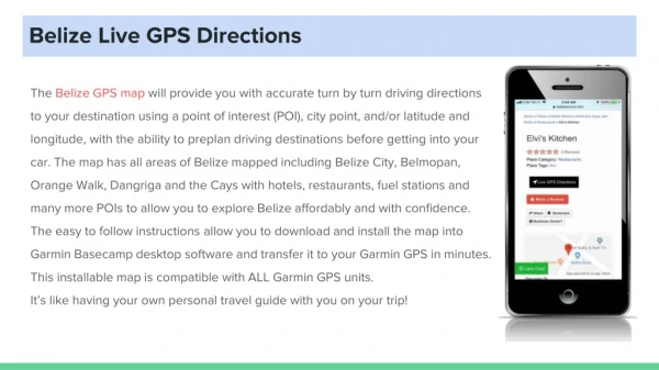 Belize Live GPS Directions