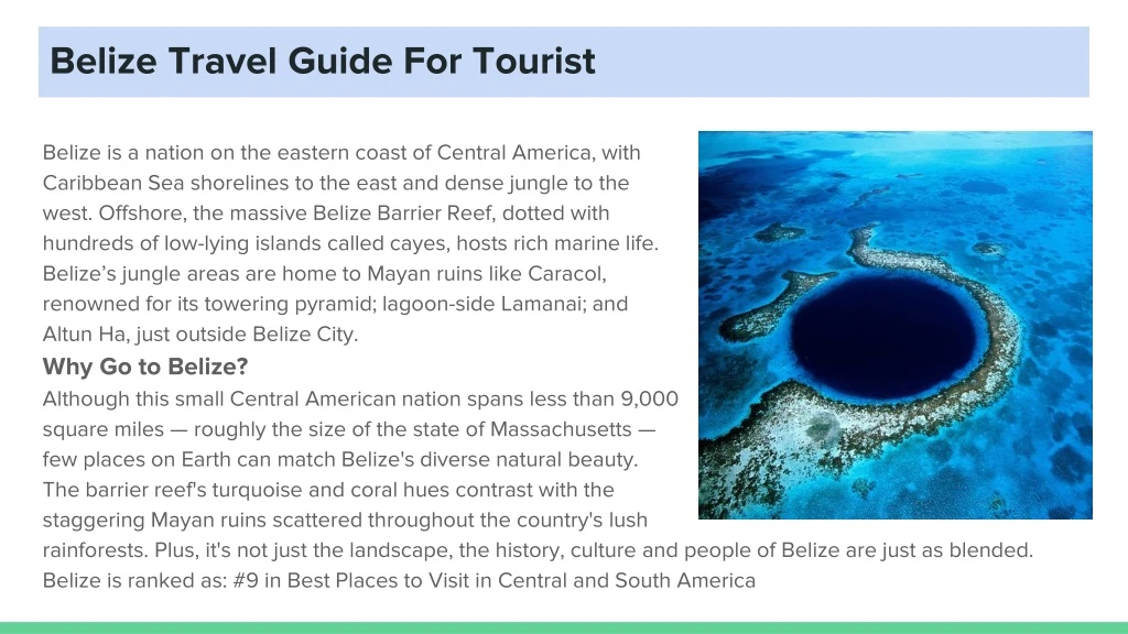 belize travel guide for tourist