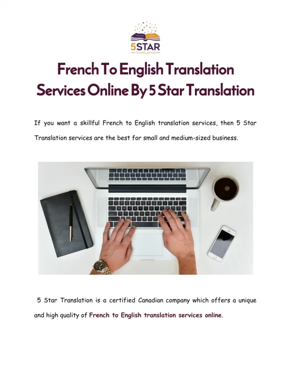 French To English Translation Services Online By 5 Star Translation