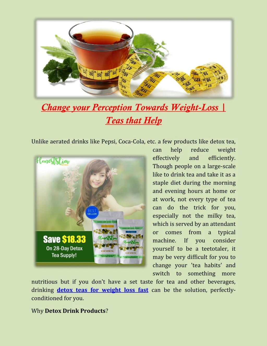 change your perception towards weight loss teas