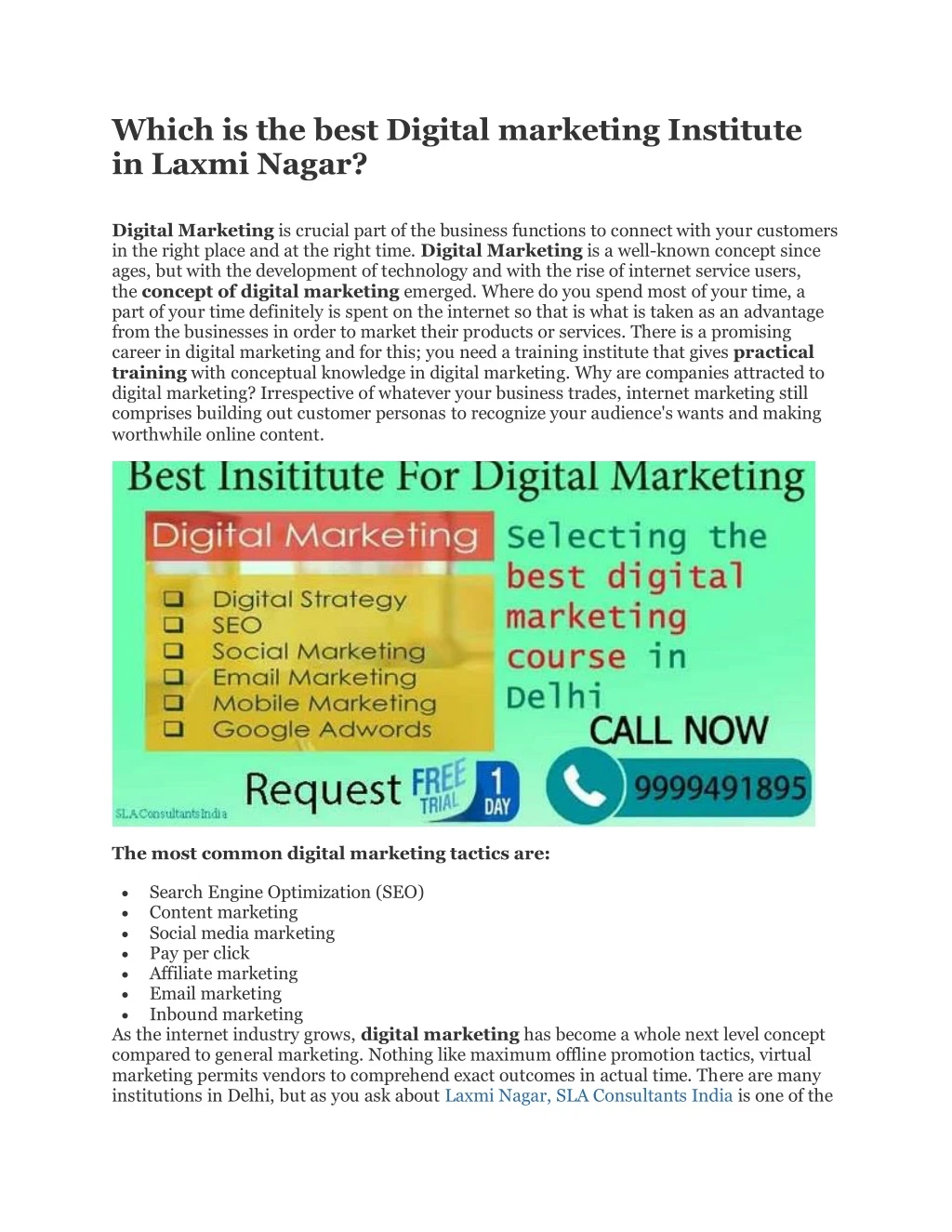 which is the best digital marketing institute