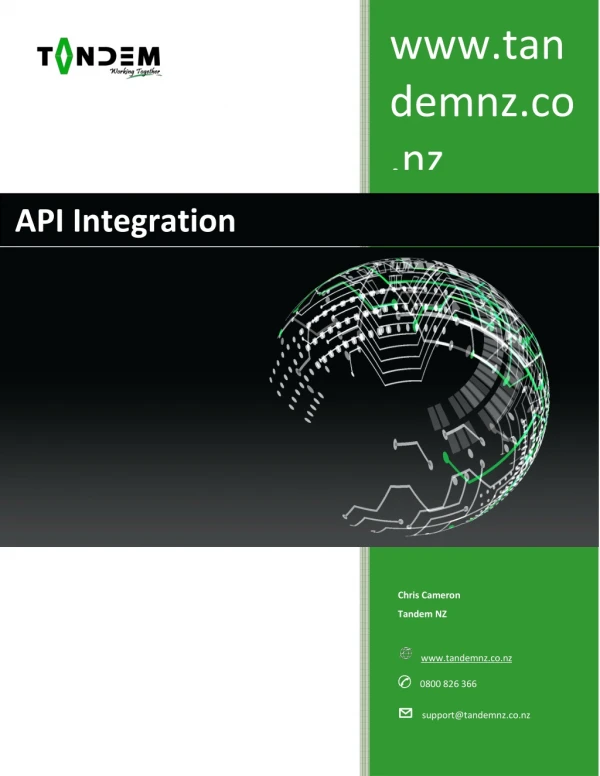 API Integration- Tandem NZ