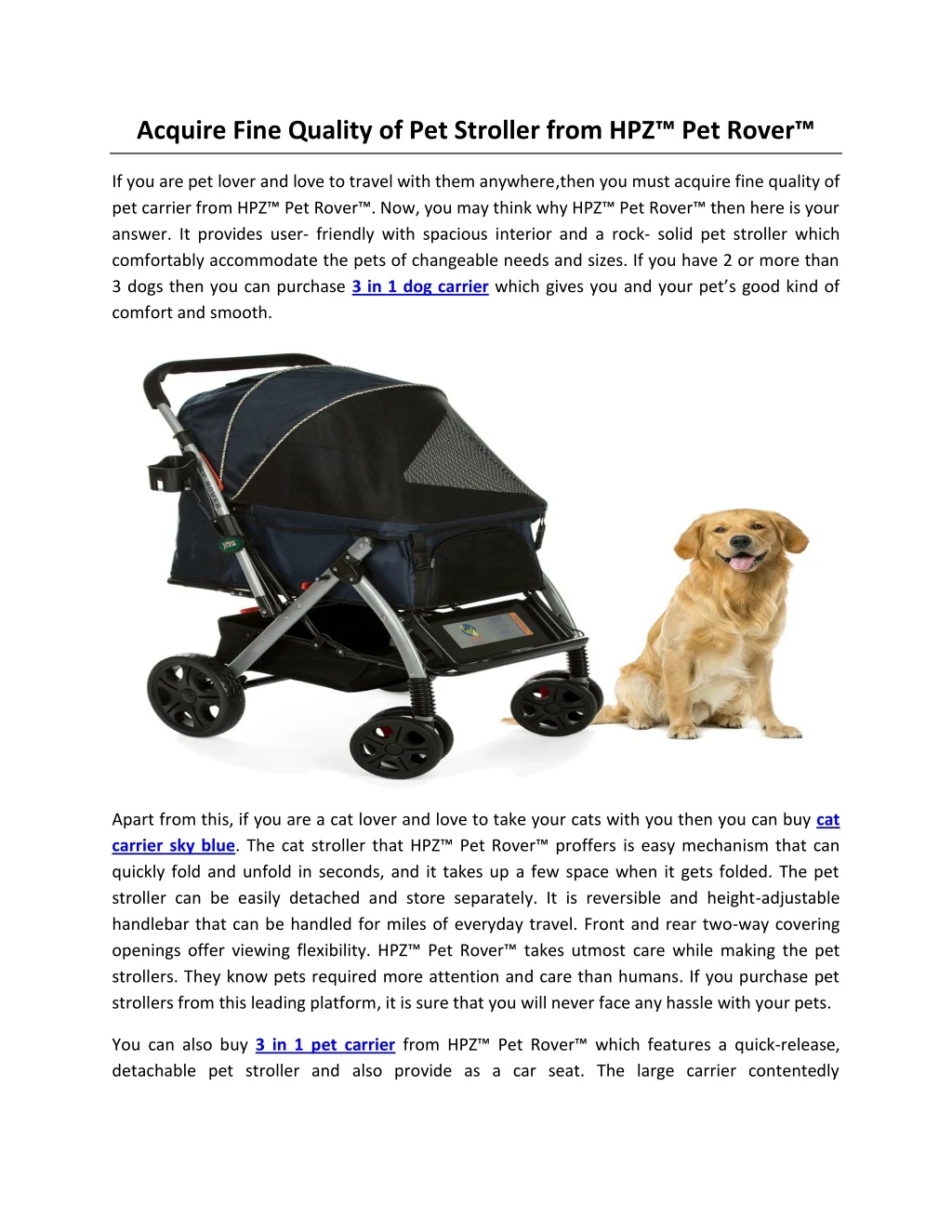 acquire fine quality of pet stroller from