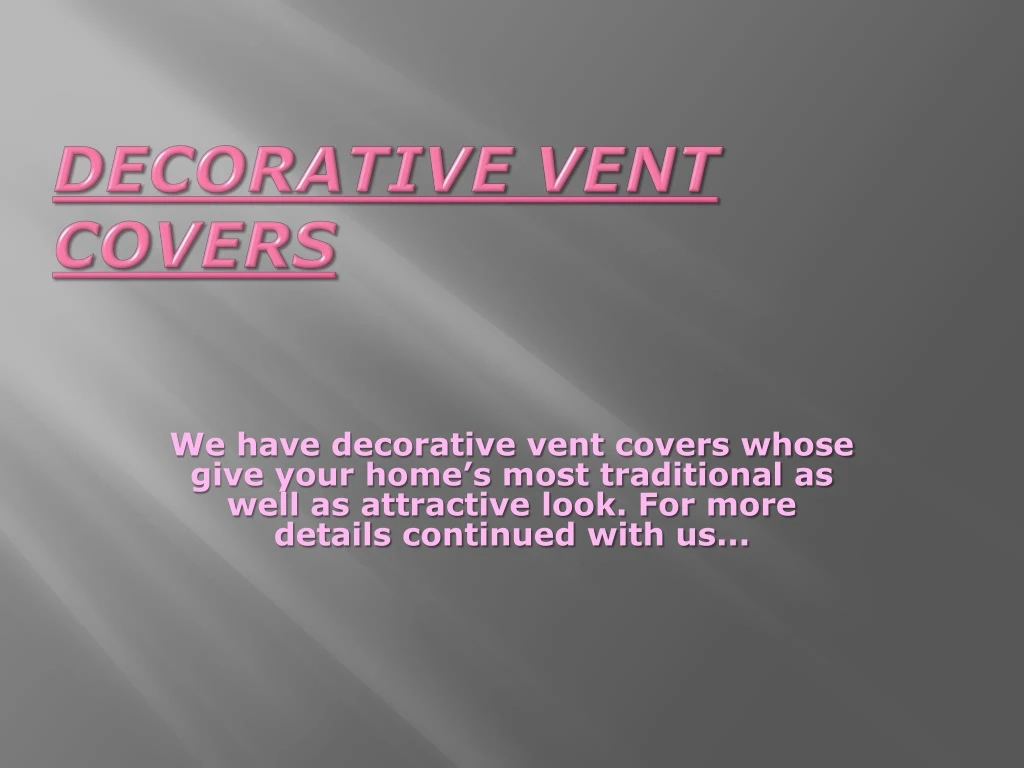 decorative vent covers