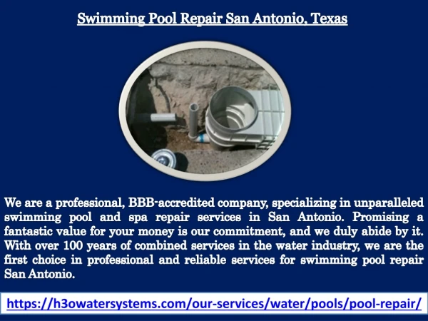 Swimming Pool Repair San Antonio, Texas