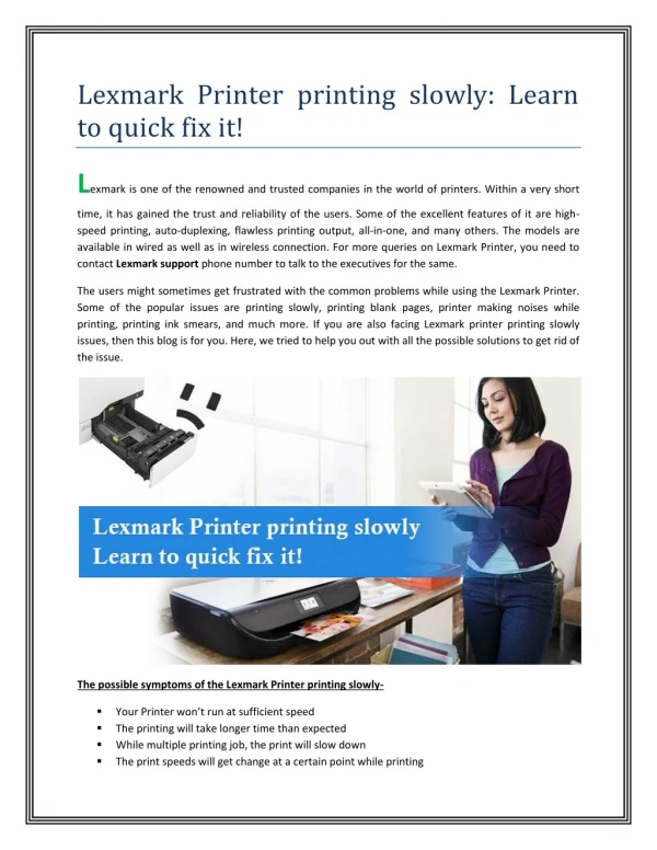 Lexmark Printer printing slowly: Learn to quick fix it!