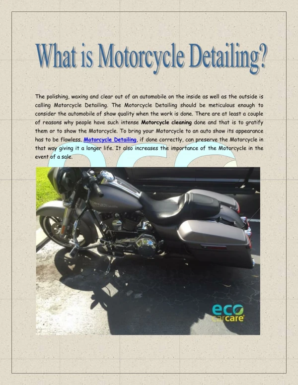 What is motorcycle Detailing