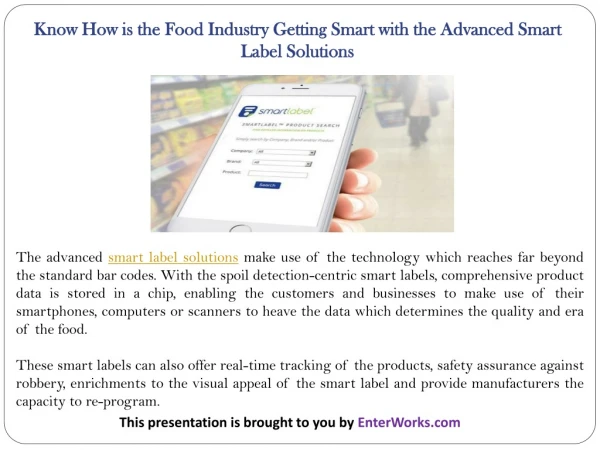 Know How is the Food Industry Getting Smart with the Advanced Smart Label Solutions