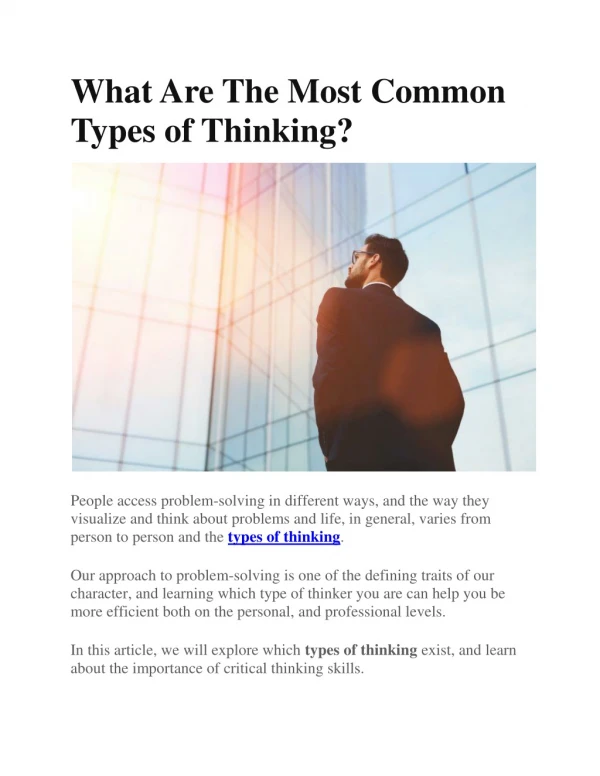 Types of thinking