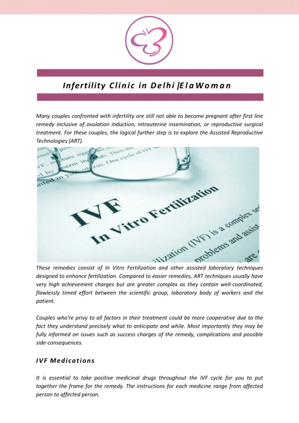 Infertility Clinic in Delhi | ElaWoman