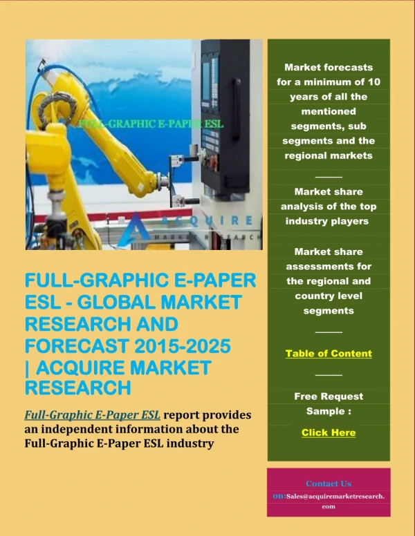 Full-Graphic E-Paper ESL - Global Market Research and Forecast 2015-2025