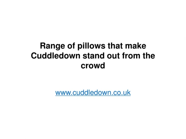 Top range pillows of Cuddledown