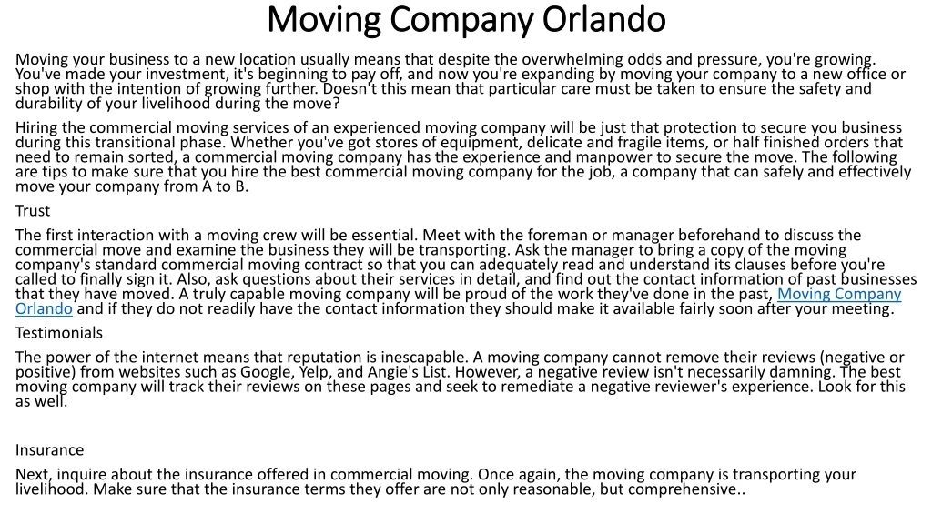 moving company orlando