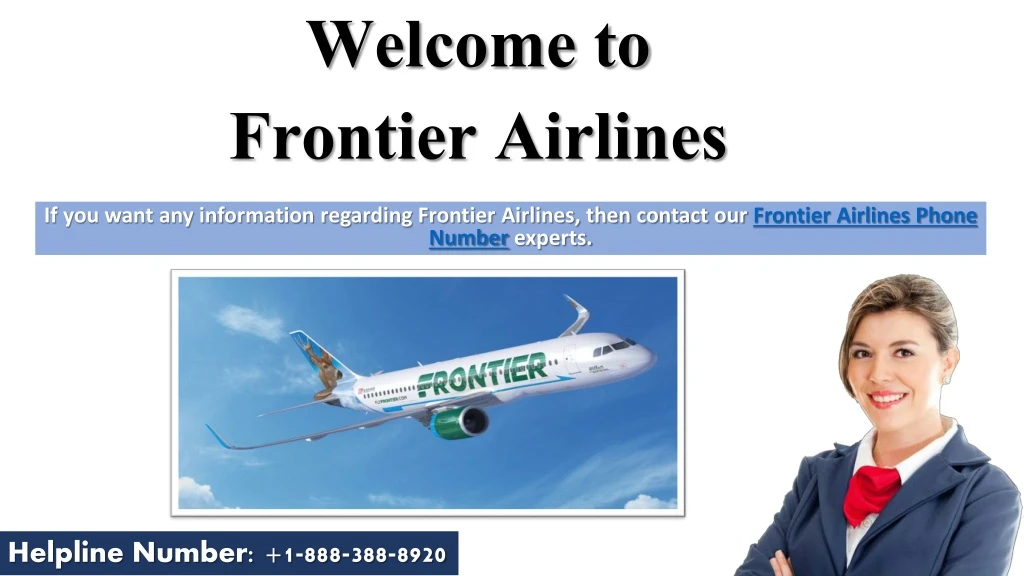 welcome to frontier airlines