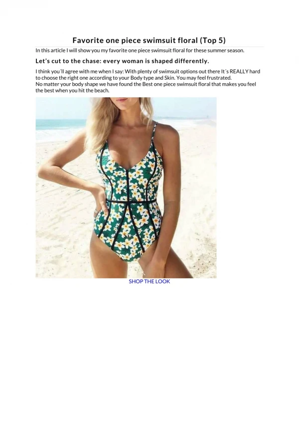 Favorite one piece swimsuit floral (Top 5)