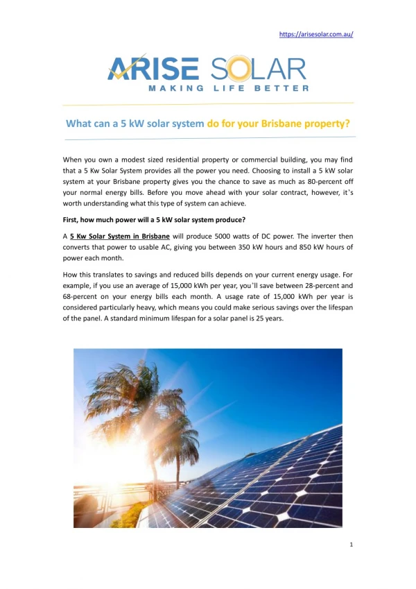 What can a 5 kW solar system do for your Brisbane property?
