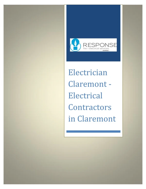 Electrician Claremont - Electrical Contractors in Claremont