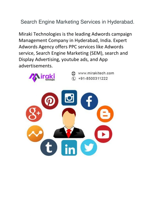 Best SEM Company in Hyderabad, India | Miraki Technologies