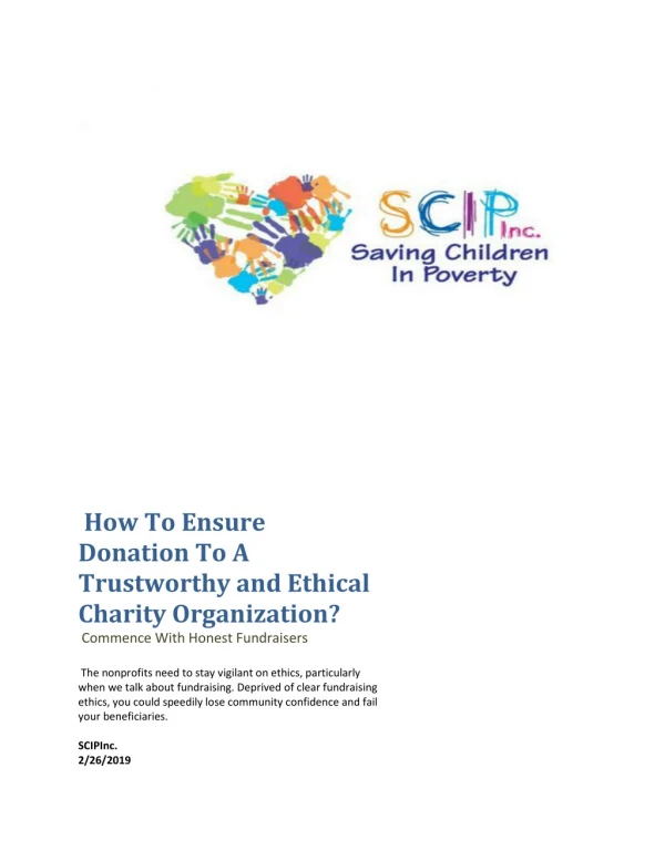 How To Ensure Donation To A Trustworthy and Ethical Charity Organization?