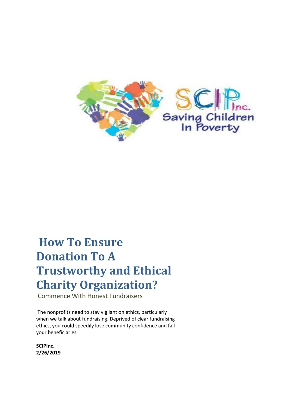 how to ensure donation to a trustworthy