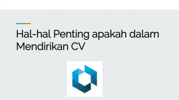 Hal-hal Penting apakah dalam Mendirikan CV