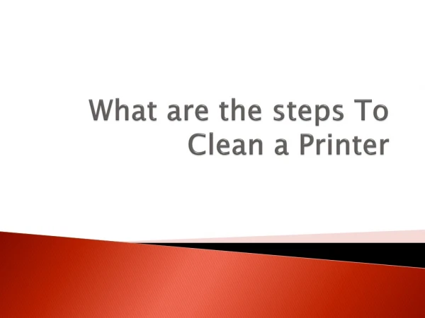 How To Clean a Printer