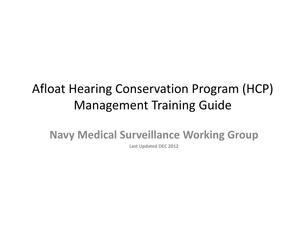 afloat hearing conservation program hcp management training guide