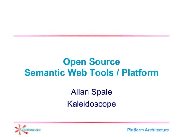 Open Source Semantic Web Tools