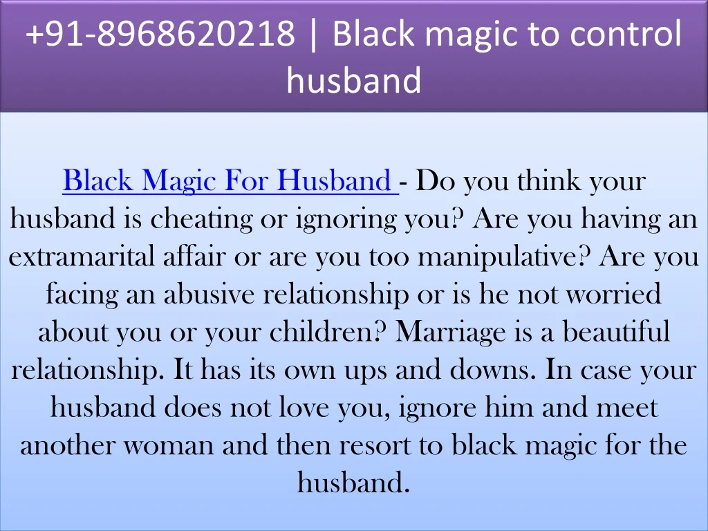 91 8968620218 black magic to control husband