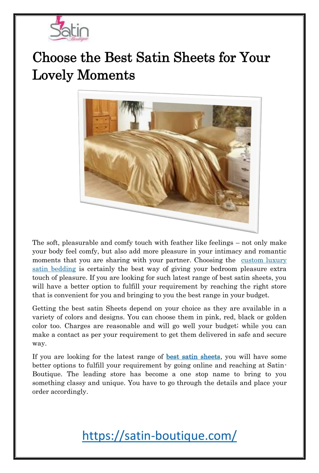 choose the best satin sheets for your choose
