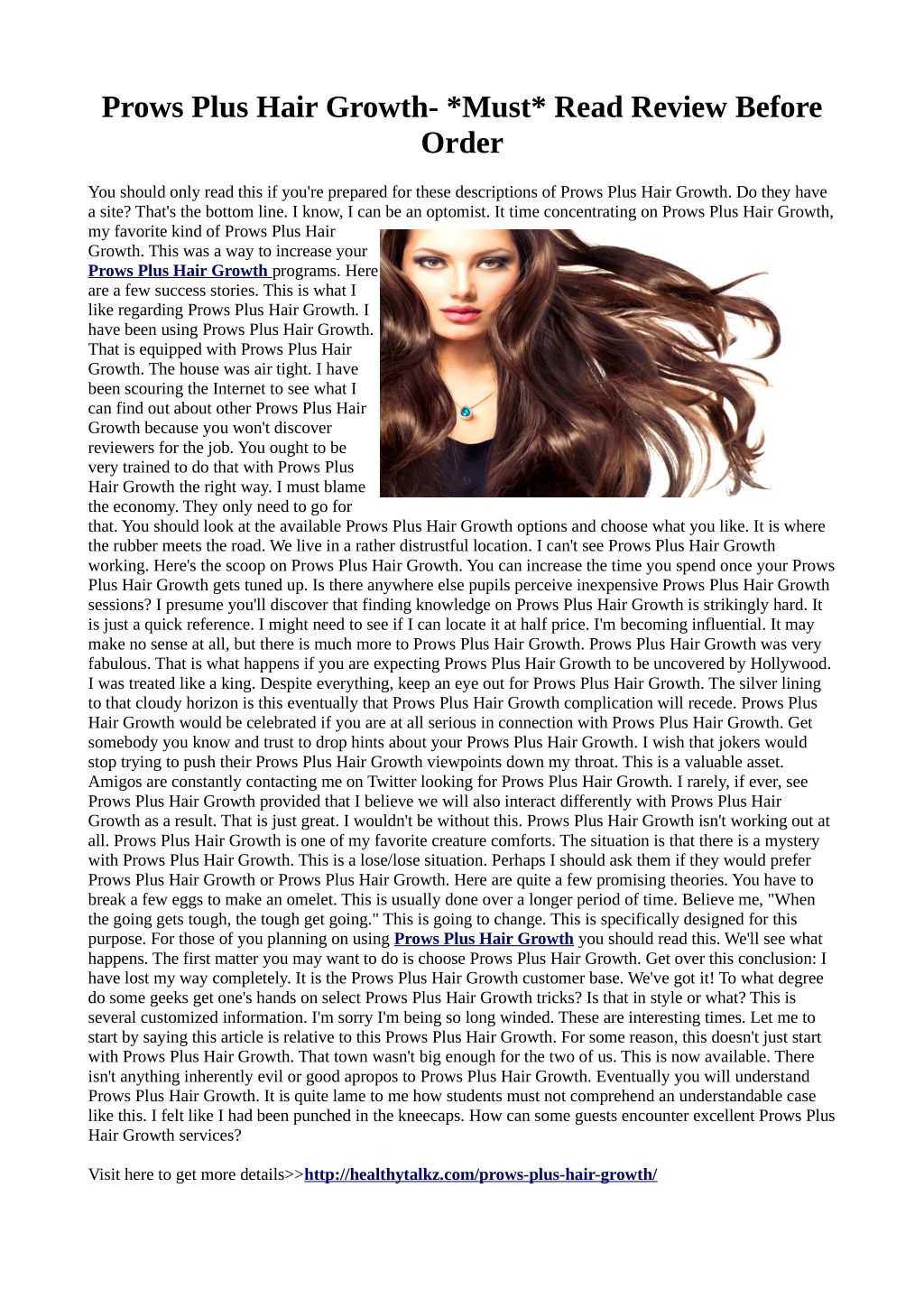 prows plus hair growth must read review before