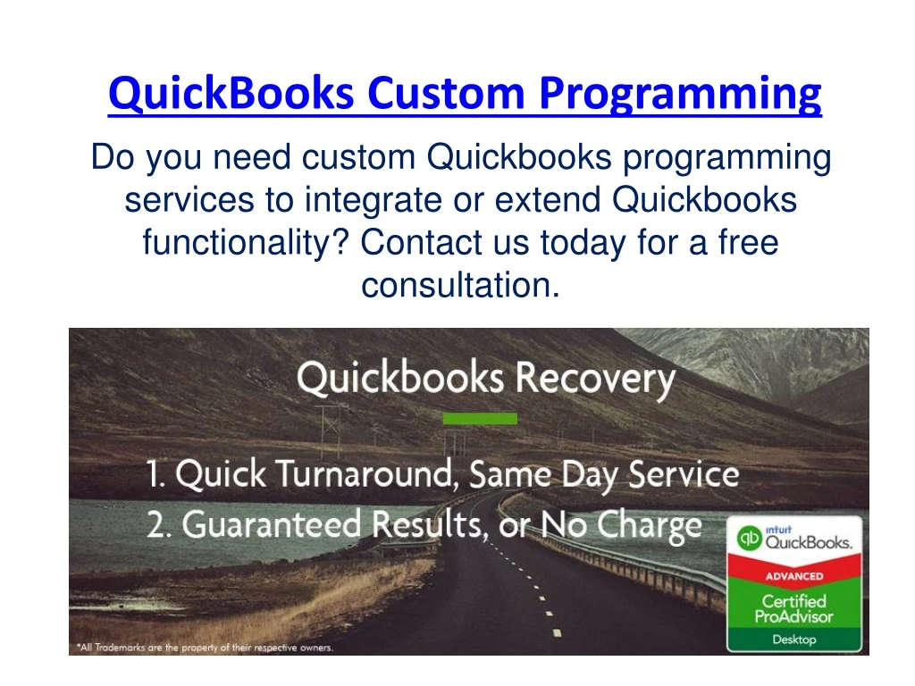 quickbooks custom programming