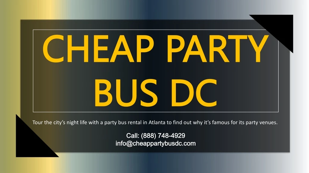 cheap party bus dc