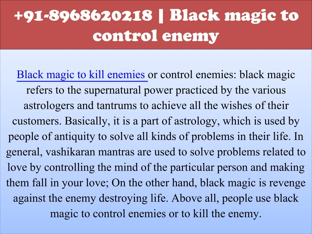 91 8968620218 black magic to control enemy