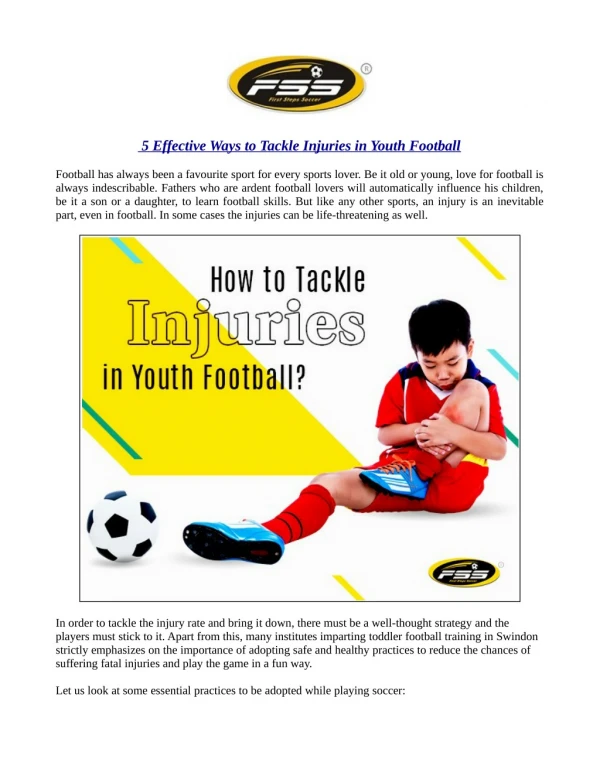 5 Effective Ways to Tackle Injuries in Youth Football