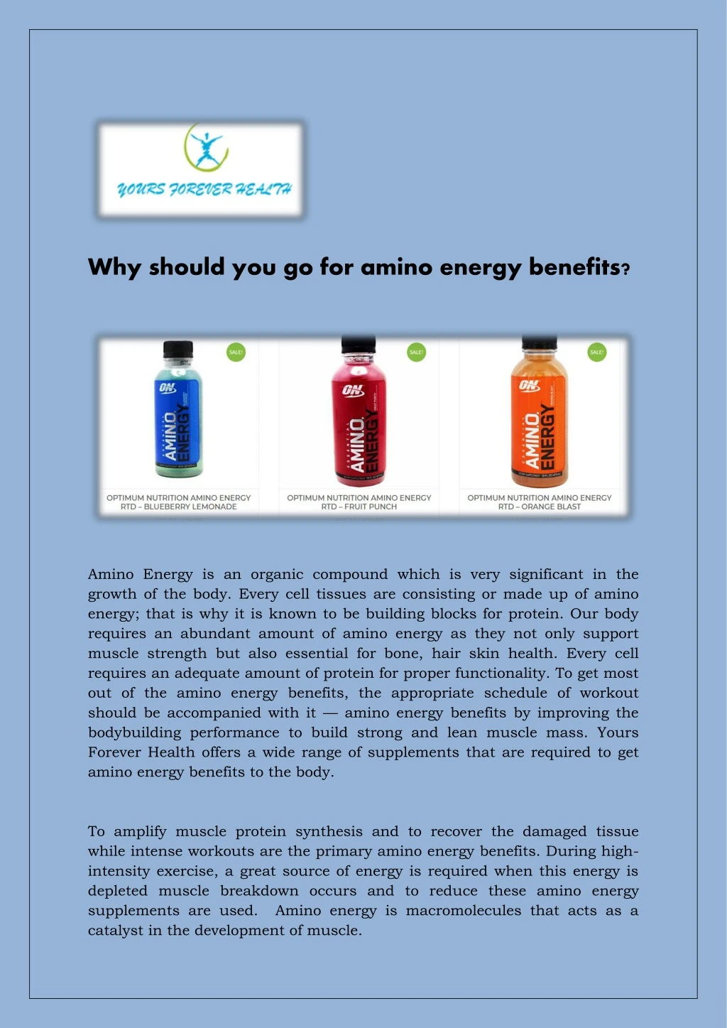 why should you go for amino energy benefits