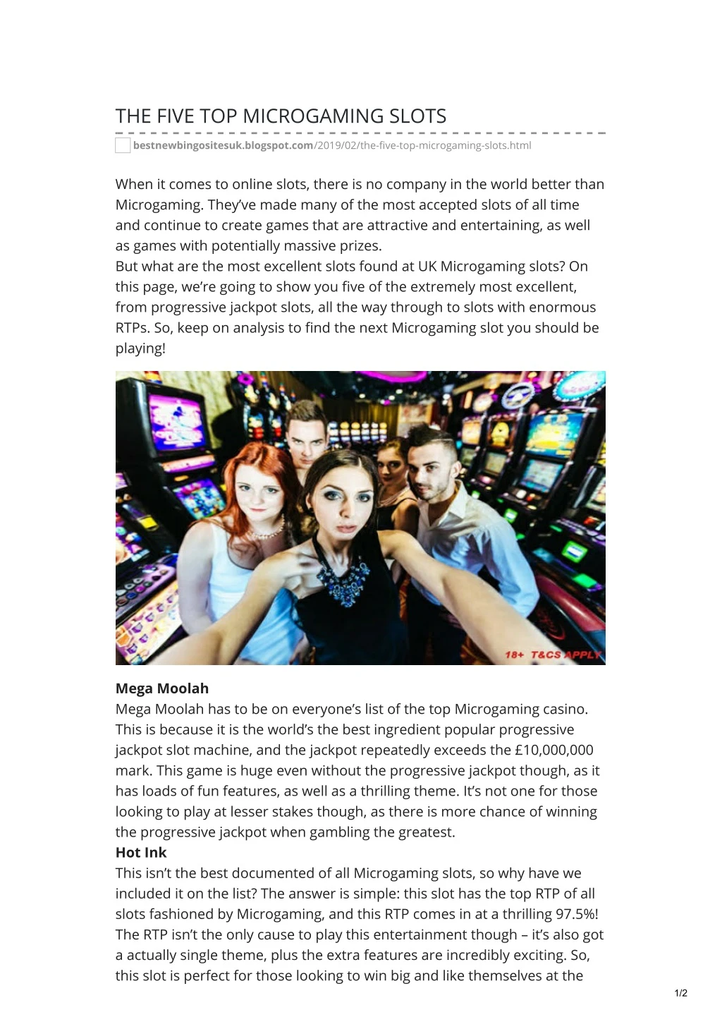 the five top microgaming slots